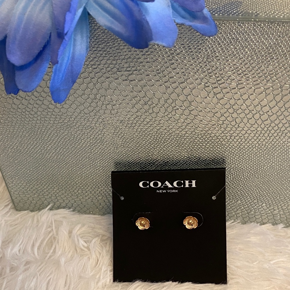 Coach rose Gold-Tone Floral Earrings